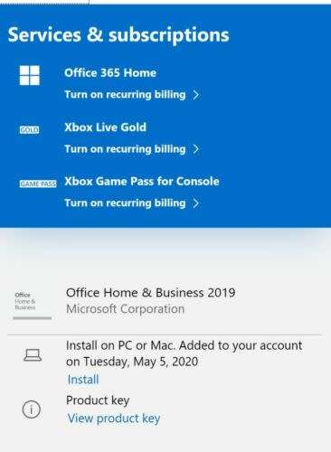 Microsoft Office Home and Business 2019 MAC