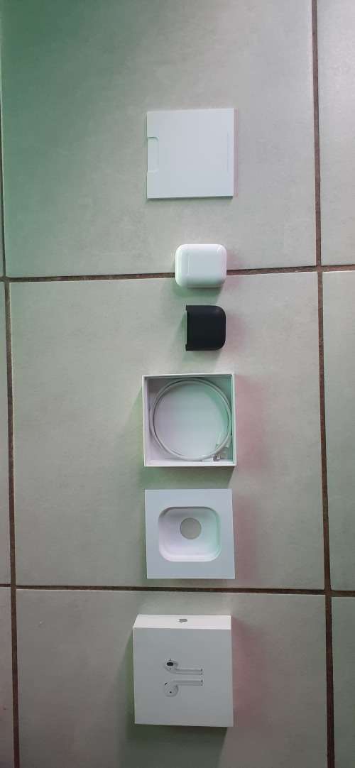 Airpods with Charging Case, Box, Lightning Cable and Silicon Bottom Protective Case