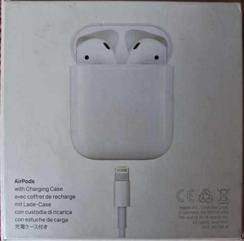 Apple Airpods 1 with Charging Case, Lightning Cable and Free Black Silicon Protection Cover