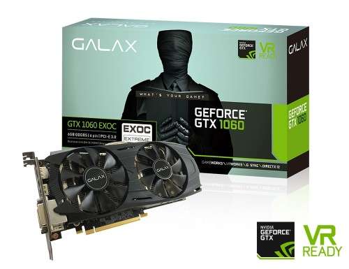 GALAX EXOC NVIDIA GEFORCE GTX 1060 6GB DUAL GAMING GRAPHICS CARD WITH RETAIL BOX