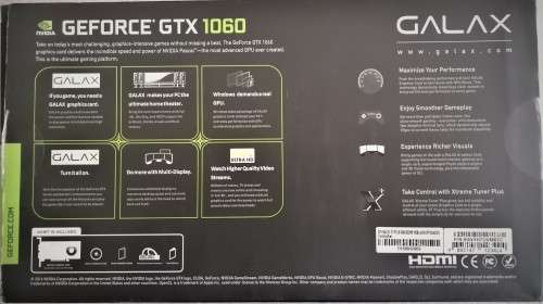 GALAX EXOC NVIDIA GEFORCE GTX 1060 6GB DUAL GAMING GRAPHICS CARD WITH RETAIL BOX