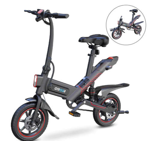 Gyroor C3 14inch folding Electric Bike 450W with 18.6MPH up to 28 Mileage for Adults