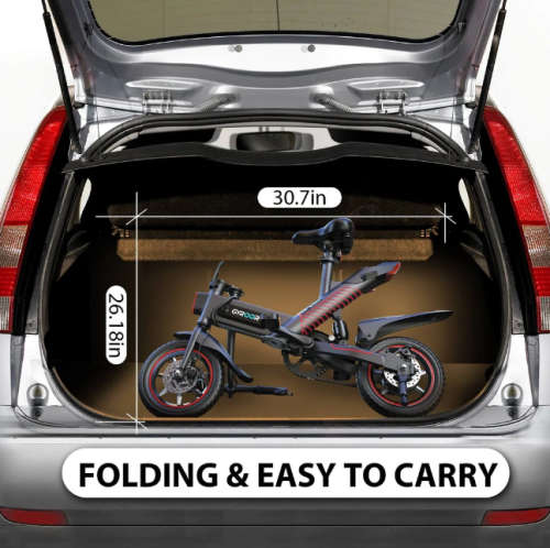 Gyroor C3 14inch folding Electric Bike 450W with 18.6MPH up to 28 Mileage for Adults