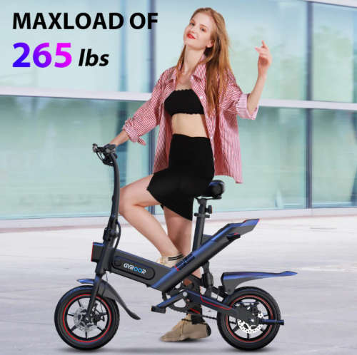 Gyroor C3 14inch folding Electric Bike 450W with 18.6MPH up to 28 Mileage for Adults