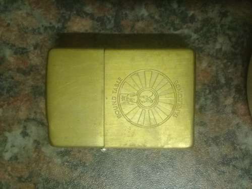 ***VINTAGE*** Authentic ZIPPO - Solid Brass (Round Table / Tafelronde Stamped)