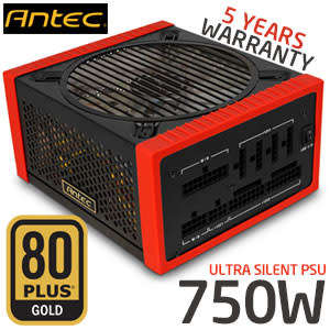 Antec EDGE 750W Fully Modular  80+ Gold Desktop Power Supply***Brand New Sealed***
