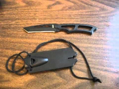 BUDK Tactical Warrior Tanto Neck Knife with Lanyard And Sheath