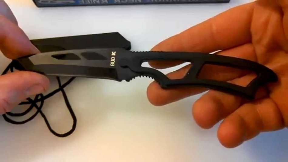 BUDK Tactical Warrior Tanto Neck Knife with Lanyard And Sheath