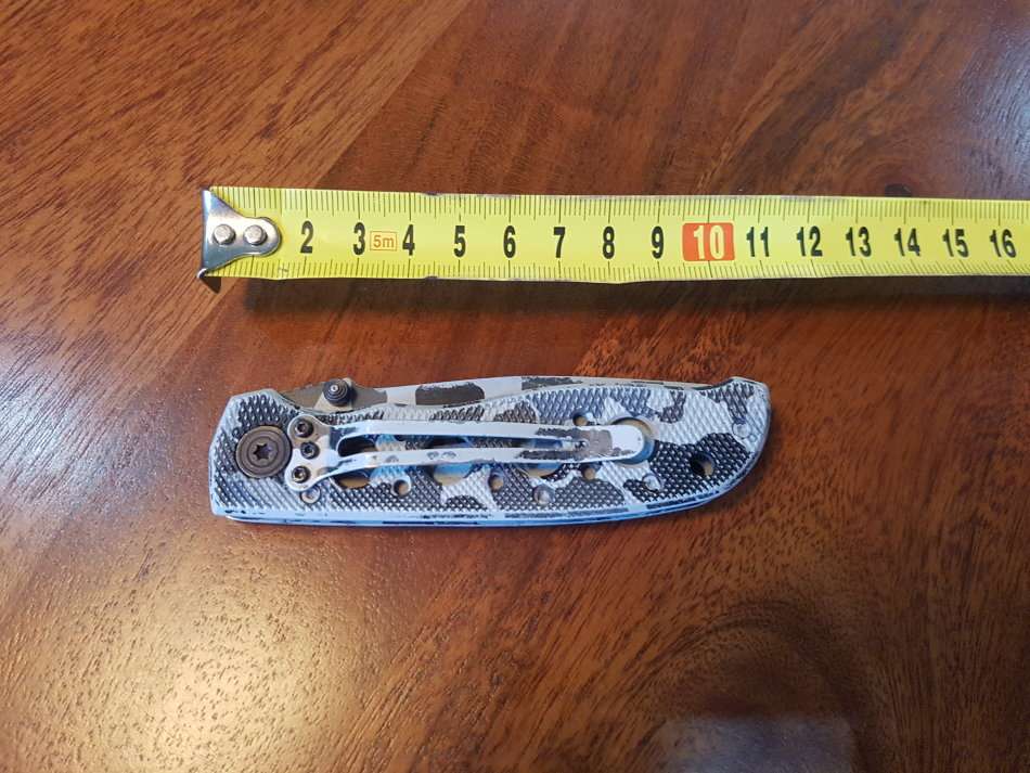 Grey Camo Tactical Partially Serrated Folding Knife - CLEARANCE