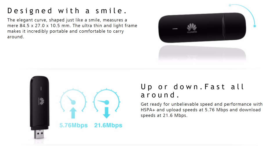 2nd Hand Huawei E3531 HSPA+ 21.6Mbps USB 3G Dongle - No Cap + SIM Adapter