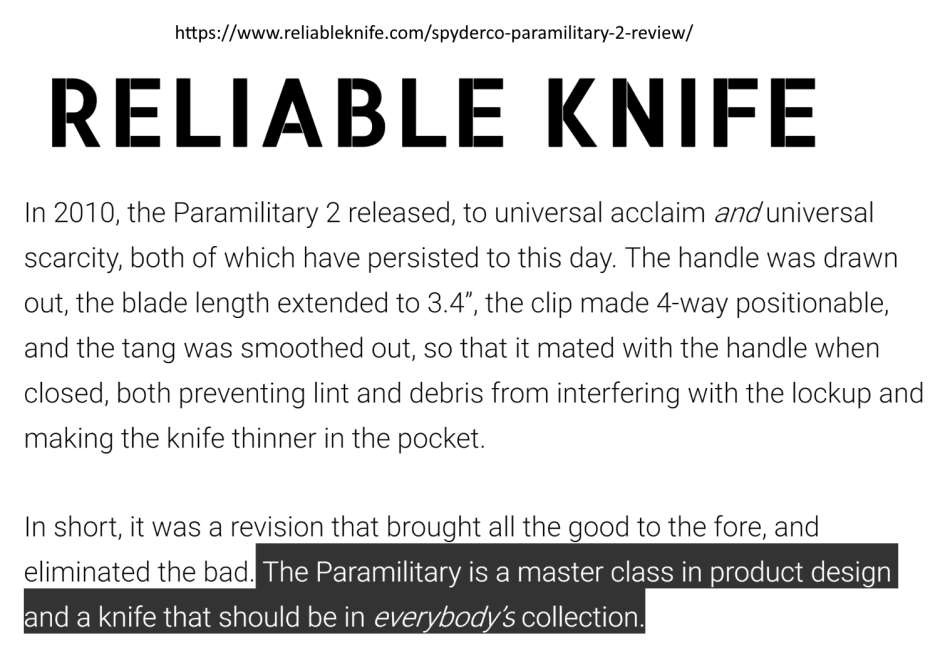 Spyderco ParaMilitary 2, G-10 Handles + Plain Edge [C81GP2] - CLEARANCE SALE