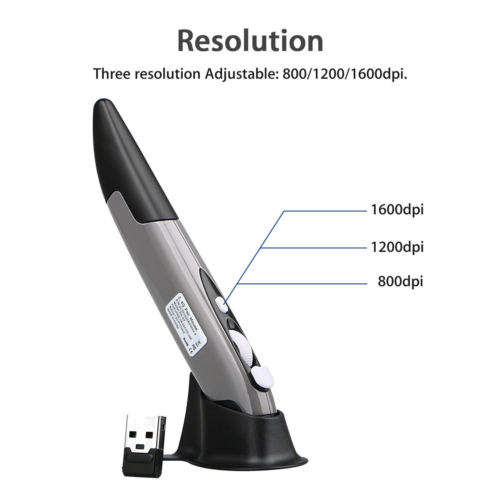 Designer 2.4Ghz Wireless Optical Pointer/Drawing Input/Mouse (Black/Grey) - CLEARANCE SALE