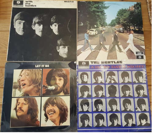 Beatles - 4 lp bundle (Abbey Road, With the Beatles - UK, hard day's night - SA, let it be - UK)