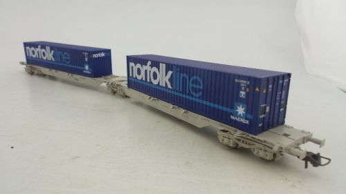 Roco Professional 47110  HO Gauge Norfolk Line Double Container Wagon