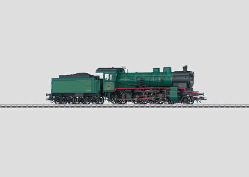 Marklin 37033: HO Gauge Steam Express Locomotive with a tender, with matching passenger set 42045