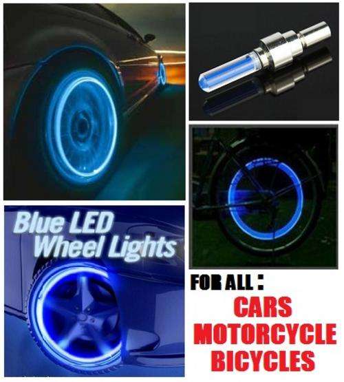 2pcs Blue Neon LED Motobike/Car/Bicycle Tyre Light