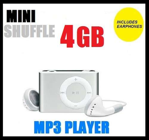 4GB Portable Mini Shuffle MP3 Player [SILVER]