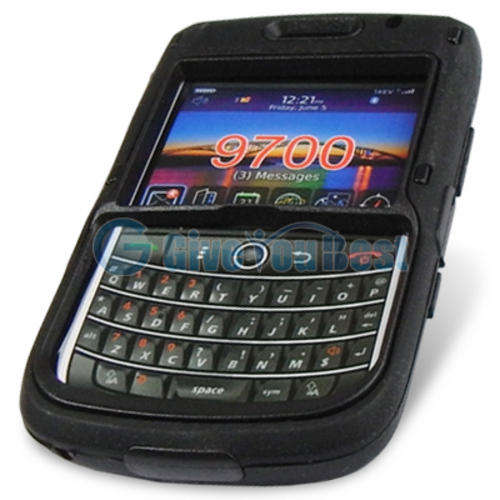 New Silicone Hard Case Otterbox-style cover for BLACKBERRY BOLD 9700 BLACK
