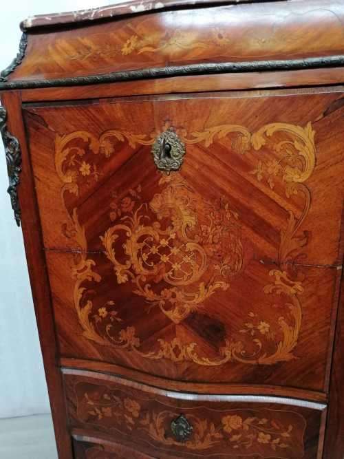 19th Century French Louis XV Style  Inlay Rosewood Secretaire