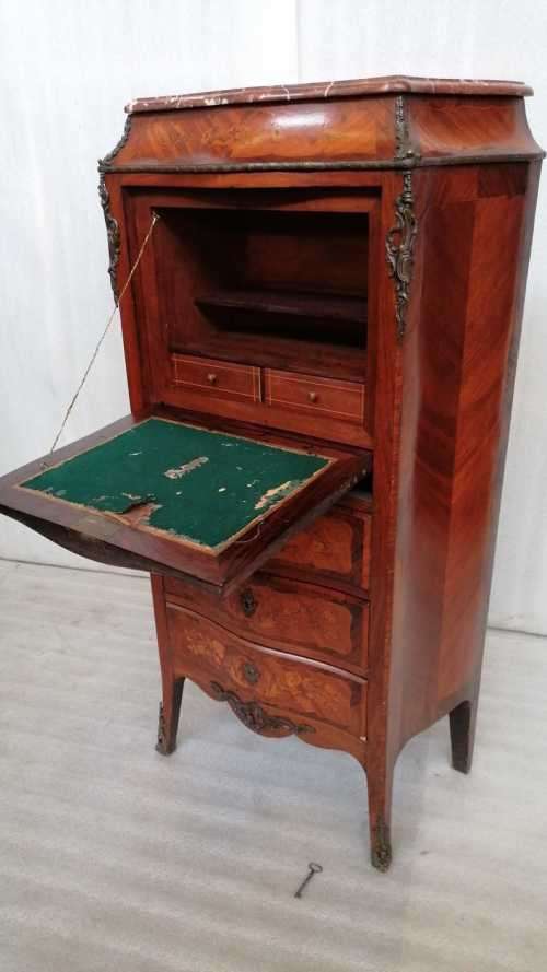 19th Century French Louis XV Style  Inlay Rosewood Secretaire