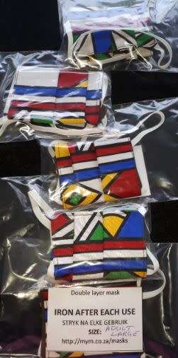 Set of 5 - Size: Adult Large - Washable Wax Fabric Mask (double layer)