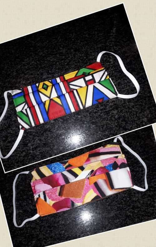 2 pack - Washable Wax Fabric Mask (triple layer) - SIZE: teen/medium