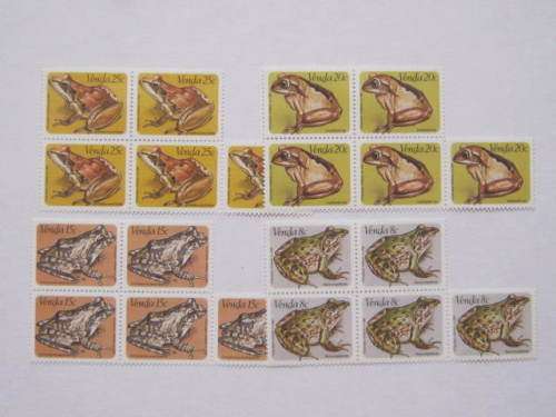 VENDA - 1982 FROGS - FULL SET OF BLOCKS OF 5 - MNH