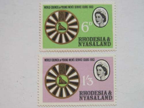 RHODESIA & NYASALAND - 1963 WORLD COUNCIL OF YOUNG MEN'S SERVICE CLUBS - SET OF 2 - MNH