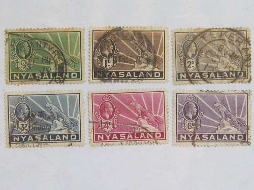 NYASALAND PROTECTORATE - 1934 KGV DEFIN ISSUE - PART SET OF 6 - UHR