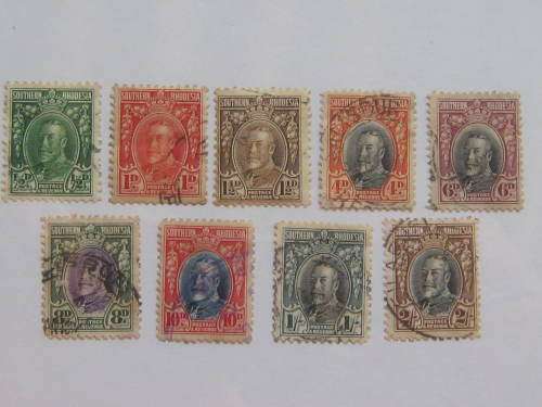 SOUTHERN RHODESIA - 1931-37 FIELD MARSHALL DEFIN ISSUE - PART SET OF 9 STAMPS - UHR