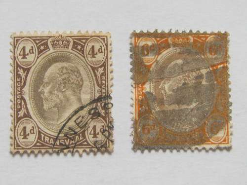 TRANSVAAL - 1902-03 KEVII DEFIN ISSUE - 4d BLACK & BROWN & 6d BLACK & ORANGE - UNH