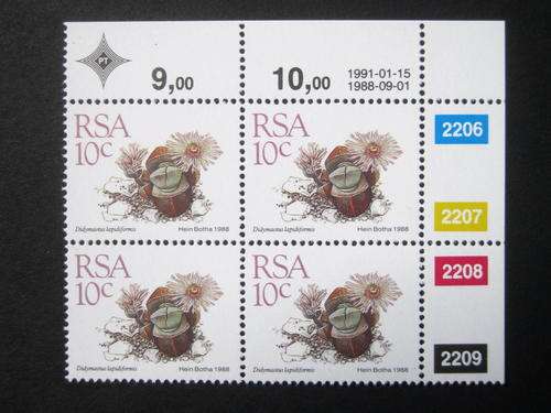 RSA - 1988 5TH DEFIN 10c - CONTROL BLOCK OF 4 - MNH