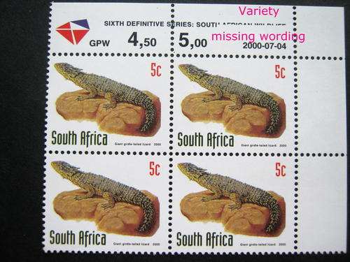 RSA 2000 - 6TH DEFIN 5c CB4 - SACC1255A - MISSING WORDING - SCARCELY SEEN