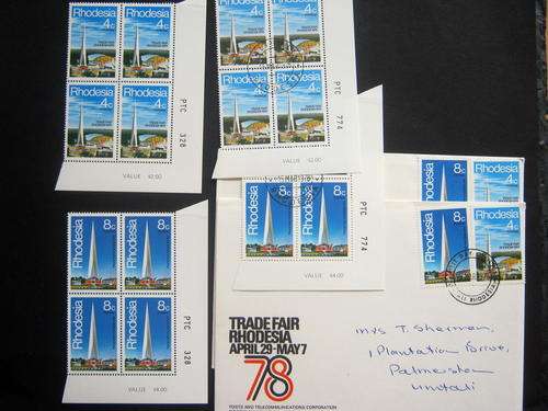 RHODESIA - 1978 TRADE FAIR - FDC + 2 x SETS OF CONTROLS (MNH/CTO)