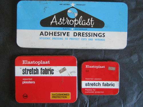 3 x ADHESIVE PLASTER TINS - GOOD CONDITION