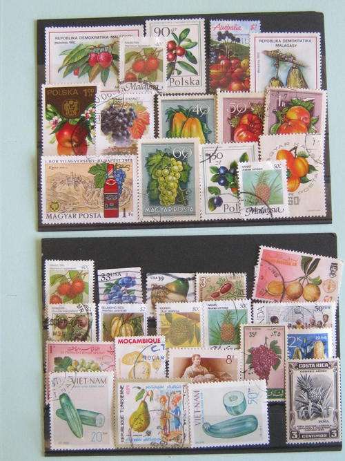 FRUIT - SELECTION OF 34 STAMPS -BID PER STAMP