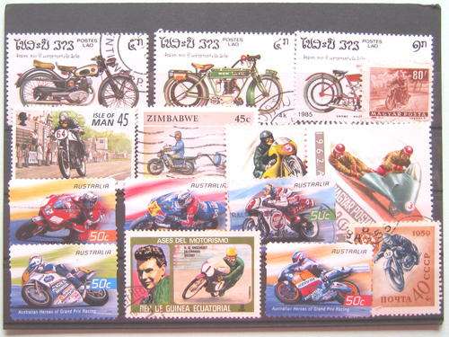 MOTORCYCLES - SELECTION OF 15 STAMPS -BID PER STAMP
