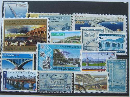 BRIDGES - SELECTION OF 15 STAMPS -BID PER STAMP