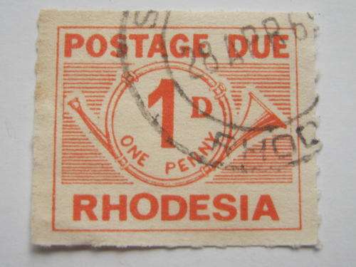 RHODESIA - 1965 POSTAGE DUE 1d - ROULETTED