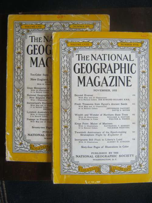 2 x ANTIQUE NATIONAL GEOGRAPHIC MAGAZINES