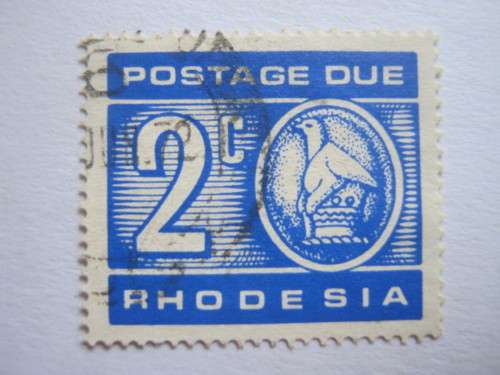 RHODESIA - 1970 POSTAGE DUES (WHITE GUM) 2c ULTRAMARINE - UNH