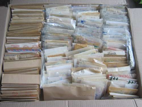 HUGE BOX OF STAMPS - PRESORTED IN ENVELOPES & PACKETS - INCL UNION, EARLY RSA, RHODESIA'S & WORLD