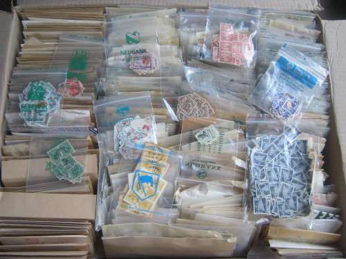 HUGE BOX OF STAMPS - PRESORTED IN ENVELOPES & PACKETS - INCL UNION, EARLY RSA, RHODESIA'S & WORLD