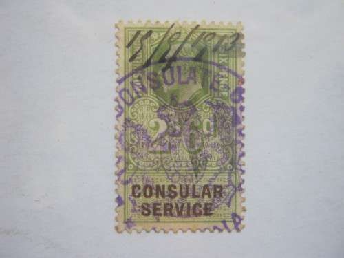 GB KGV - 2s6d GREEN - CONSULAR SERVICE STAMP - USED