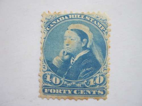 CANADA - 1868 BILL STAMP 50c BLUE - UNH
