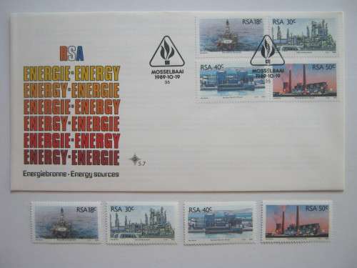 RSA - 1989 SOUTH AFRICAN ENERGY SOURCES - FDC # 5.7 PLUS FULL SET OF 4 - MNH