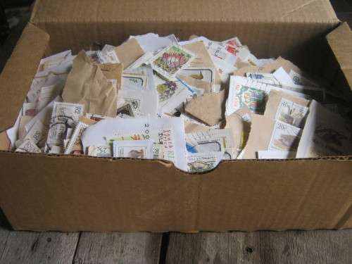 BOX OF EARLY RSA STAMPS ON PAPER