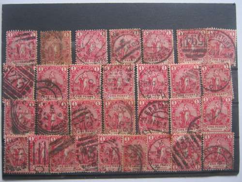 COGH - 1893 DEFIN ISSUE - SELECTION OF 30 x 1d RED (SHADES)