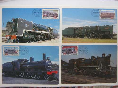 RSA - 1983 LOCOMOTIVES - FULL SET OF MAXI CARDS
