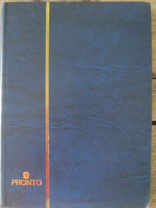 BLUE "PRONTO" STAMP ALBUM - EMPTY - VERY GOOD CONDITION - WHITE PAGES